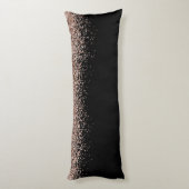 Modern Glitter Roos Gold Zwarte Kerst Lichaamskussen (Achterkant (Verticaal))