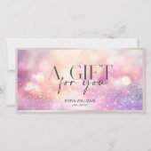 Modern Glitter Roze Certificaat Gift Kaart (Voorkant)