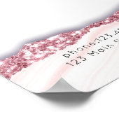 Modern, glitter, roze-wit prijslijst Poster (Hoek)