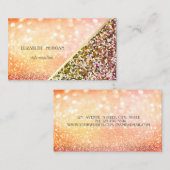Modern Glitter Sequins Bokeh Abstract Visitekaartje (Voorkant / Achterkant)