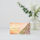 Modern Glitter Sequins Bokeh Abstract Visitekaartje (Staand voorkant)