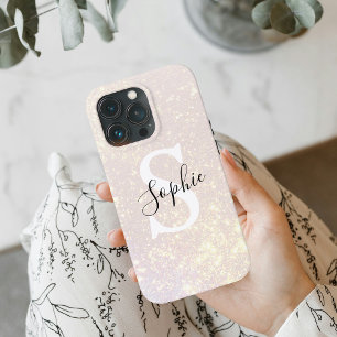 Modern Glitter Spark   Gepersonaliseerde naam en I iPhone 13 Pro Hoesje