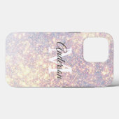 Modern Glitter Spark | Personal Initiaal Girly Case-Mate iPhone Case (Achterkant (horizontaal))