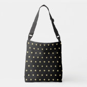 Modern Glittering Star Pattern op Black Crossbody Tas (Voorkant)