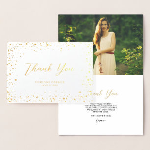 Modern Glitz Gold Foil Foto Hartelijk dank Folie Kaarten