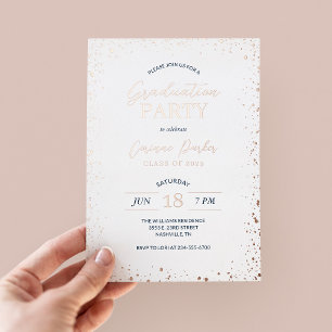 Modern Glitz Graduation Party Folie Invitation Folie Uitnodiging