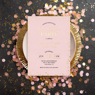 Modern Glitz Graduation Party Folie Invitation Uitnodiging