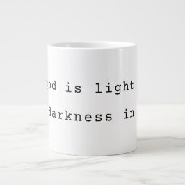 Modern "God is Light" Jumbo Coffee Mug Extra Grote Beker