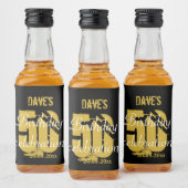 Modern Gold 50e verjaardag Mini Liquor Favor Likeurfles Etiket (Flessen)
