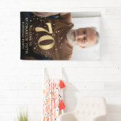 Modern Gold 70th Photo Birthday Welcome Party Spandoek (Insitu)