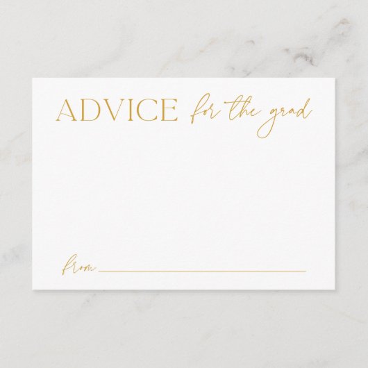 Modern Gold Advice voor het Afstuderen Afstuderen Informatiekaartje (Voorkant)