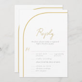 Modern Gold Arch Calligraphy Wedding Meal RSVP (Voorkant / Achterkant)