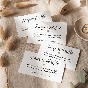 Modern Gold Baby shower Luier Raffle Ticket Informatiekaartje