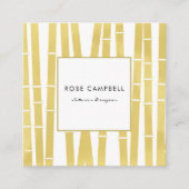 Modern Gold Bamboo Grove Square Visitekaartje (Voorkant)