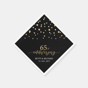 Modern Gold & Black 65e Jubileum feestservetten Servet