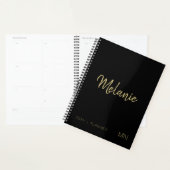 Modern Gold Black Elegant Monogram 2023 Planner (Display)