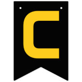 Modern Gold Black Gefeliciteerd Afstudeerfeest Vlaggetjes (Eerste vlag)