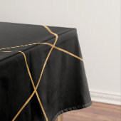 Modern Gold & Black Geometric Strokes Design Tafelkleed (Voorbeeld)
