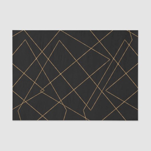 Modern Gold & Black Geometric Strokes Design Tissuepapier (Voorkant)
