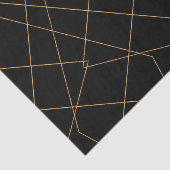 Modern Gold & Black Geometric Strokes Design Tissuepapier (Detail)