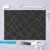 Modern Gold & Black Geometric Strokes Design Tissuepapier (Craft)