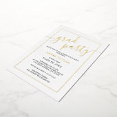 Modern Gold Black Graduation Party Folie Uitnodiging (Gedraaid)