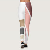 Modern Gold Black Maroon Pink Paint Leggings (Achterkant)