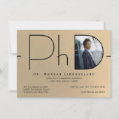 Modern Gold Black Photo PhD-Afstuderen Kaart (Voorkant)