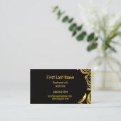 Modern Gold Black Roos Elegant Visitekaartje (Staand voorkant)