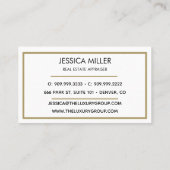 Modern Gold Black Stropdas Luxe Elegant Script Log Contactkaartje (Achterkant)