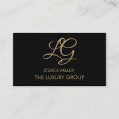 Modern Gold Black Stropdas Luxe Elegant Script Log Contactkaartje (Voorkant)