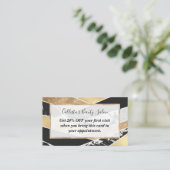 Modern Gold Black White Glitter Marble Geometric Kortingskaartje (Staand voorkant)