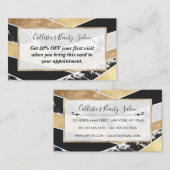 Modern Gold Black White Glitter Marble Geometric Kortingskaartje (Voorkant / Achterkant)
