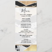 Modern Gold Black White Glitter Marble Geometric Menu (Voorkant)
