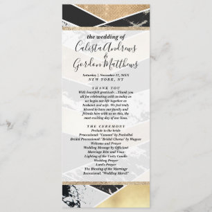 Modern Gold Black White Glitter Marble Geometric Programma