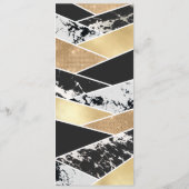 Modern Gold Black White Glitter Marble Geometric Programma (Achterkant)