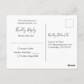 Modern Gold Blue Marble Agate Wedding RSVP Briefkaart (Achterkant)