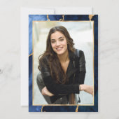 Modern Gold Blue Nursing School Graduparty Kaart (Achterkant)