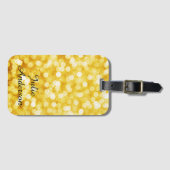 Modern Gold Bokeh Bagagelabel (Voorkant (horizontaal))