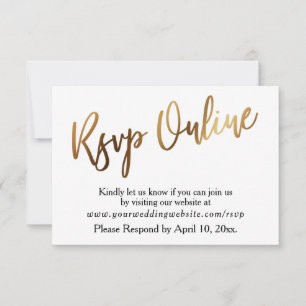 Modern Gold & Bokeh RSVP Online Casual handschrift