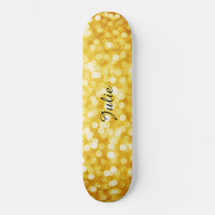 Modern Gold Bokeh Skateboard