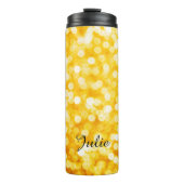 Modern Gold Bokeh Thermal Tumbler Thermosbeker (Voorkant)