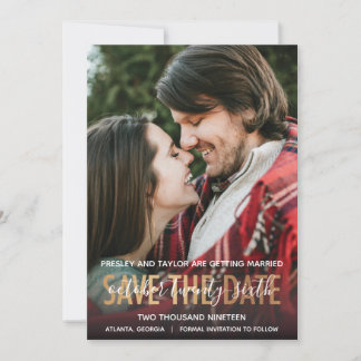 Modern GOLD Bold Lettering | De foto bewaart de Da Save The Date