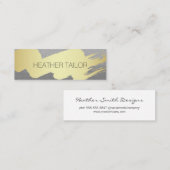 Modern Gold Brushed Silver Glamor Mini Visitekaartje (Voorkant / Achterkant)