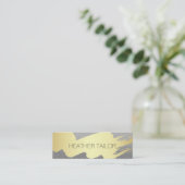 Modern Gold Brushed Silver Glamor Mini Visitekaartje (Staand voorkant)