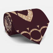 Modern Gold Burgundy Glitter Geometric Aztec Stropdas (Opgerold)