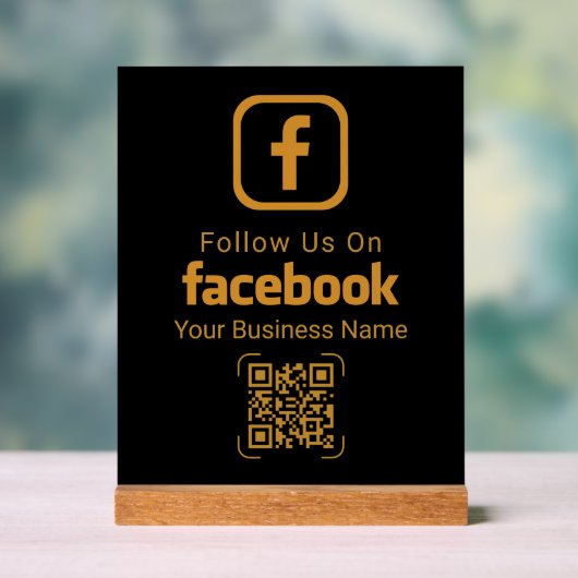 Modern Gold Business Facebook QR Code (Neutre)