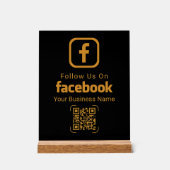 Modern Gold Business Facebook QR Code Acryl Bord (Voorkant)
