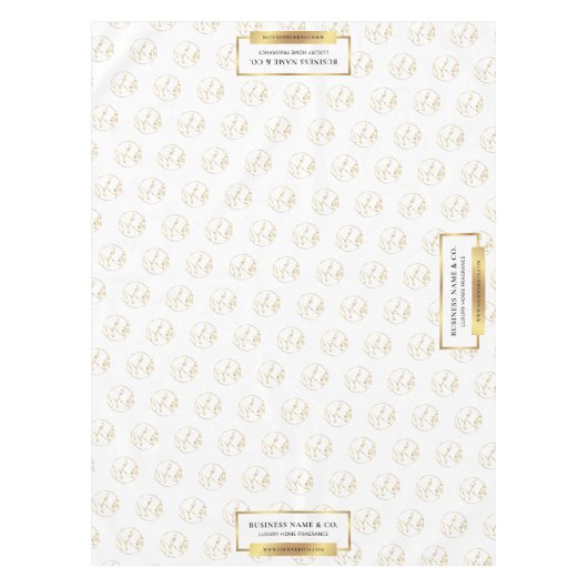 Modern Gold Business Logo Pattern Chic Craft Show Tafelkleed (Voorkant)