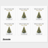 Modern Gold Christmas Tree Candle Label (Vel)